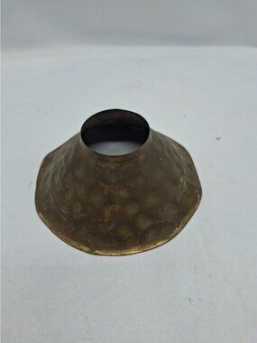 Vtg Hammered Copper / Bronze Lamp Shade - 1-5/8" Hole- 5" Flare Diameter -